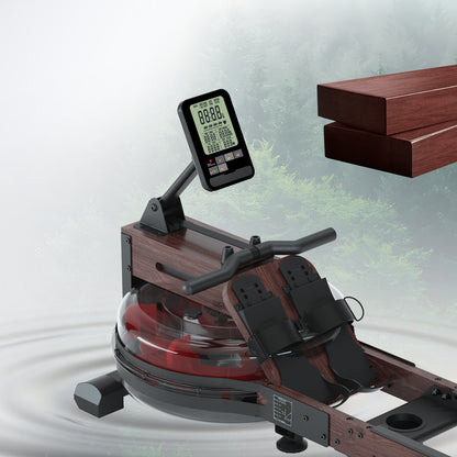 LESUNFIT Water Rowing Machine Made of Solid Wood (Oak), 30 Days Kinomap, Bluetooth Monitor, 150 kg Load Capacity