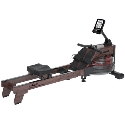 LESUNFIT Water Rowing Machine Made of Solid Wood (Oak), 30 Days Kinomap, Bluetooth Monitor, 150 kg Load Capacity